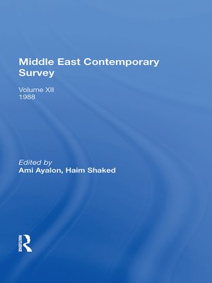 cover image of Middle East Contemporary Survey, Volume Xii, 1988